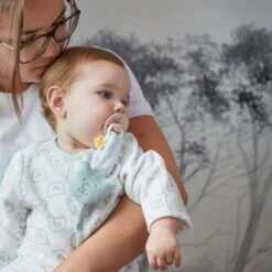 Attache Sucette Coton Nouky Menthe Noukie's® Bio - Bébé Bio -Peluche Jouets Magasin attache sucette coton nouky menthe noukies bio bebe bio 2