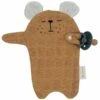 Doudou Attache-sucette Ours Ocre Fabelab® Coton Bio GOTS - Doudou Bio Scandinave