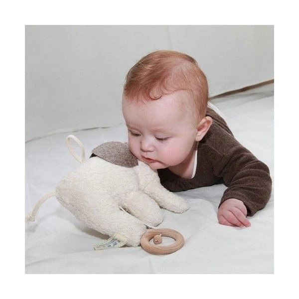 Doudou Boite à Musique éléphant Coton Organic Bio Elephant Blanc 16 Cm - Doudou Bio Naturel Efie 4 Doudou Boite à Musique éléphant Coton Organic Bio Elephant Blanc 16 Cm - Doudou Bio Naturel Efie – Image 2