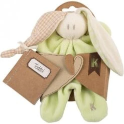 Doudou HochetCoton Bio Keptin-jrLittle Toddel Vert 16cm - Doudou Ecologique -Peluche Jouets Magasin doudou coton bio keptin jr little toddel vert doudou ecologique 2