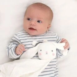 Doudou Mousseline De Coton Bio Lapin Albetta® 35 Cm - Lange Doudou -Peluche Jouets Magasin doudou en mousseline de coton bio lapin albetta lange doudou 2