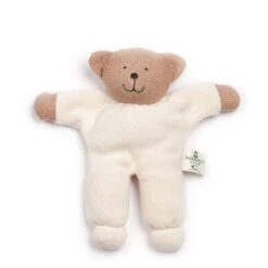 Doudou Hochet Nanchen® Natur Ours Brummel Coton Bio Eponge (Kba) Brun Ecru 18cm- Doudou Bio