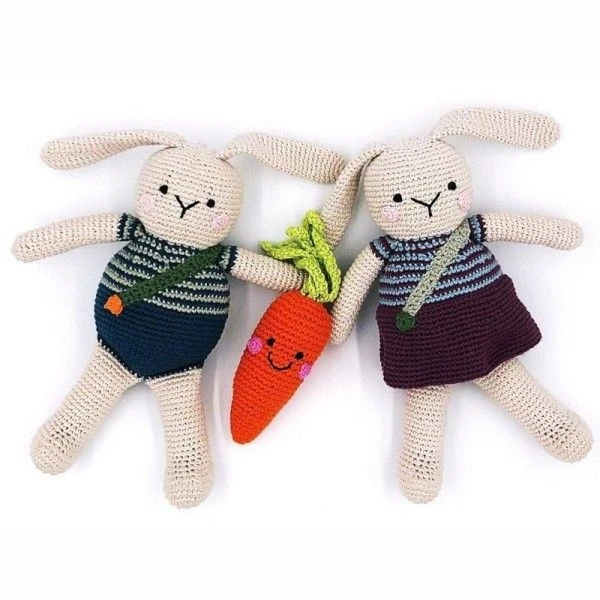 Doudou Lapine Violette 28cm Pebble® Maille Crochet Coton Bio - Doudou Bébé Bio 4 Doudou Lapine Violette 28cm Pebble® Maille Crochet Coton Bio - Doudou Bébé Bio – Image 2