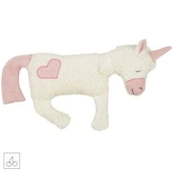 Doudou Licorne Efie Bouillotte Noyaux De Cerises Broderie Cœur 34 Cm Coton Bio - Bouillotte Efie