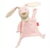 Doudou Naissance Petit Lapin Rose Plat à Nœuds Jersey De Coton Bio Sigikid® 19 Cm - Doudou Bébé