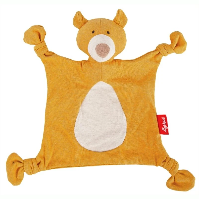 Doudou Ours Plat à Nœuds Jersey De Coton Bio Sigikid® 26 Cm Jaune Ocre - Doudou Bébé 3 Doudou Ours Plat à Nœuds Jersey De Coton Bio Sigikid® 26 Cm Jaune Ocre - Doudou Bébé