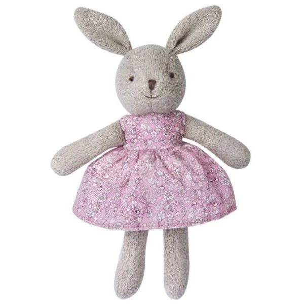Doudou Peluche Coton Bio Lapine Grise 26cm Robe Rose Fleurie Apple Park™-Jouets Bio Apple Park™ 3 Doudou Peluche Coton Bio Lapine Grise 26cm Robe Rose Fleurie Apple Park™-Jouets Bio Apple Park™