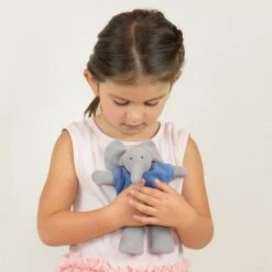 Doudou Peluche Eléphant Bleu 23cm Nanchen Natur® Coton & Laine Bio- Jouet Bio -Peluche Jouets Magasin doudou peluche elephant bleu nanchen natur coton laine bio jouet bio 4