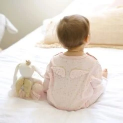 Poupée Lapine Danseuse Ange Tutu Rose Albetta® 35cm Coton Bio - Doudou Poupée -Peluche Jouets Magasin doudou peluche en velours de coton bio lapine couronnee albetta doudou rondelets 2