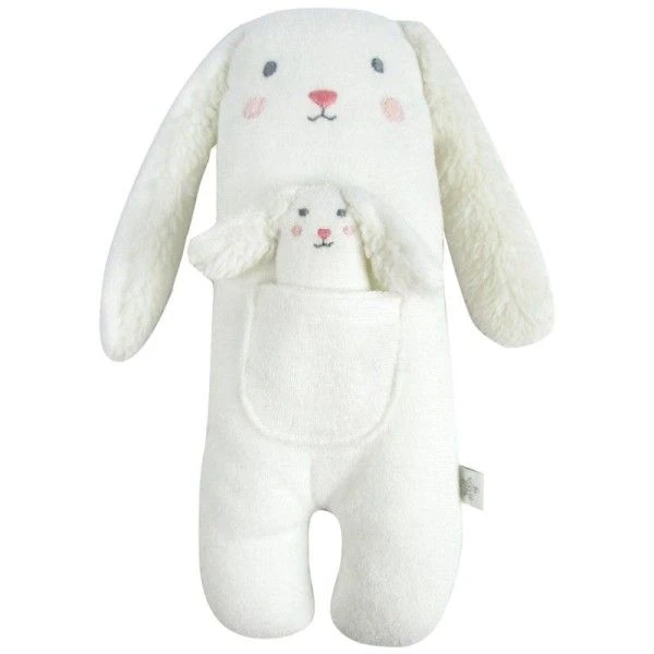 Doudou Peluche éponge De Coton Bio Lapin Et Lapinou 27cm Albetta® - Doudou Rondelets 3 Doudou Peluche éponge De Coton Bio Lapin Et Lapinou 27cm Albetta® - Doudou Rondelets