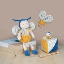 Doudou Peluche Pollen L'abeille 30cm Coton Bio Doudou Et Compagnie® - Doudou Bio Français -Peluche Jouets Magasin doudou peluche pollen l abeille 30cm coton bio doudou et compagnie doudou bio francais 3