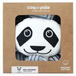 Doudou Plat 28cm Coton Bio Panda Coq En Pâte® - Doudou Coton Bio -Peluche Jouets Magasin doudou plat 28cm coton bio panda coq en pate doudou coton bio 4