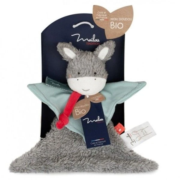 Doudou Plat Ane 22 Cm Maïlou Tradition® Coton Bio - Doudou Bio Fait En France 5 Doudou Plat Ane 22 Cm Maïlou Tradition® Coton Bio - Doudou Bio Fait En France – Image 3