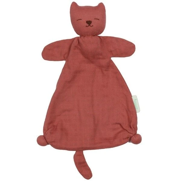 Doudou Plat Bébé Hoppa® Chat Mila Mousseline Rose Cerise 24cm Coton Bio GOTS - Doudou Bébé 3 Doudou Plat Bébé Hoppa® Chat Mila Mousseline Rose Cerise 24cm Coton Bio GOTS - Doudou Bébé