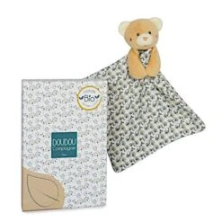 Doudou Plat Bébé L'ours Fleuri 20cm Coton Bio Doudou Et Compagnie® - Doudou Bio Français -Peluche Jouets Magasin doudou plat bebe l ours fleuri 20cm coton bio doudou et compagnie doudou bio francais 1