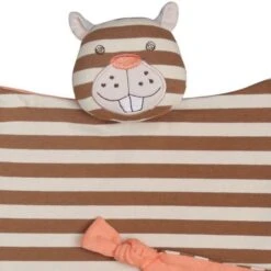 Doudou Plat Carré Hochet Apple Park™ Castor Biber Coton Bio 30 Cm- Organic Farm Buddies™ -Peluche Jouets Magasin doudou plat carre hochet apple park castor coton bio 1