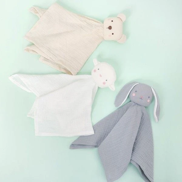 Doudou Plat Carré Lange Mousseline De Coton Bio Lapin Albetta® 35cm - Lange Doudou 4 Doudou Plat Carré Lange Mousseline De Coton Bio Lapin Albetta® 35cm - Lange Doudou – Image 2