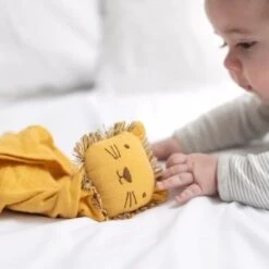 Doudou Plat Carré Lange Mousseline De Coton Bio Lion Albetta® 35cm - Lange Doudou -Peluche Jouets Magasin doudou plat carre lange mousseline de coton bio lion albetta lange doudou 3