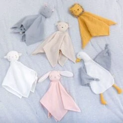 Doudou Plat Carré Lange Mousseline De Coton Bio Lion Albetta® 35cm - Lange Doudou -Peluche Jouets Magasin doudou plat carre lange mousseline de coton bio lion albetta lange doudou 5