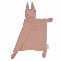 Cadeau De Naissance Coffret Doudou & Lange Lapin Pêche Fabelab® Coton Bio GOTS- Doudou Bio Scandinave -Peluche Jouets Magasin doudou plat carre lapin vieux rose fabelab mousseline coton bio gots doudou bio scandinave 2