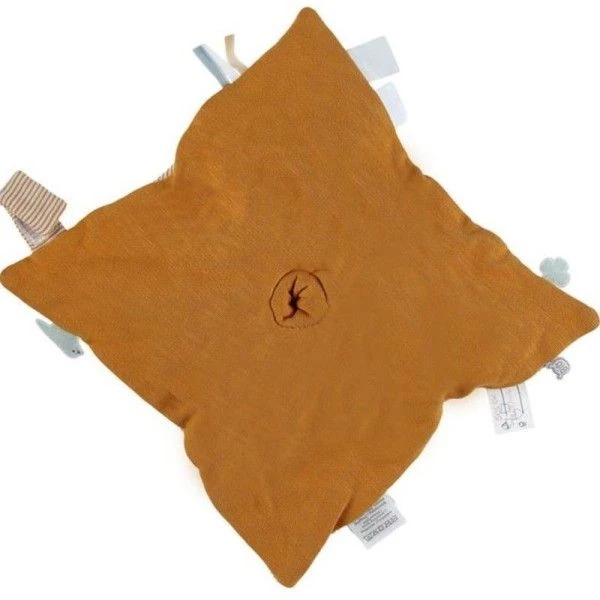 Doudou Plat Carré Mouchoir Coton Bio Âne Paco Ocre Noukie's® - Bébé Bio 6 Doudou Plat Carré Mouchoir Coton Bio Âne Paco Ocre Noukie's® - Bébé Bio – Image 4