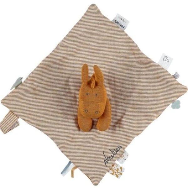 Doudou Plat Carré Mouchoir Coton Bio Âne Paco Ocre Noukie's® - Bébé Bio 3 Doudou Plat Carré Mouchoir Coton Bio Âne Paco Ocre Noukie's® - Bébé Bio
