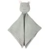Doudou Plat Carré Mousseline De Coton Bio Hippopotame Albetta® 35cm - Lange Doudou