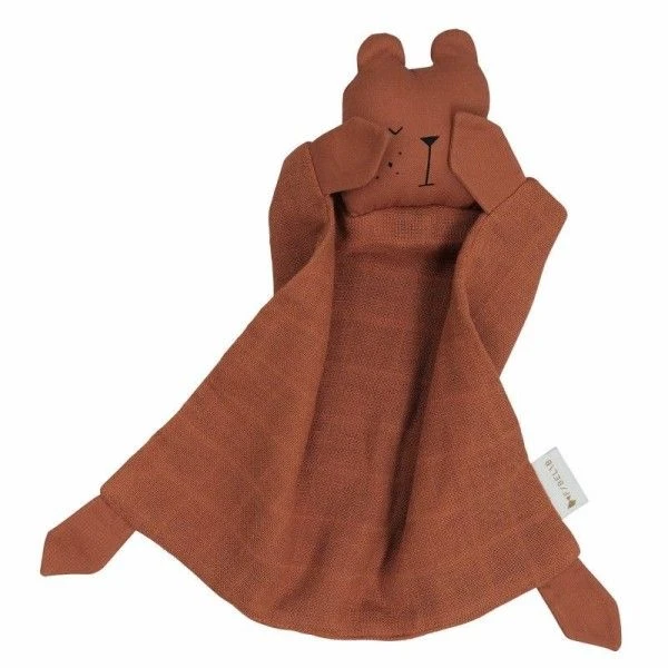 Doudou Plat Carré Ours Cannelle Fabelab® Mousseline Coton Bio GOTS- Doudou Bio Scandinave 4 Doudou Plat Carré Ours Cannelle Fabelab® Mousseline Coton Bio GOTS- Doudou Bio Scandinave – Image 2