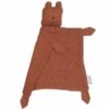 Doudou Plat Carré Ours Cannelle Fabelab® Mousseline Coton Bio GOTS- Doudou Bio Scandinave