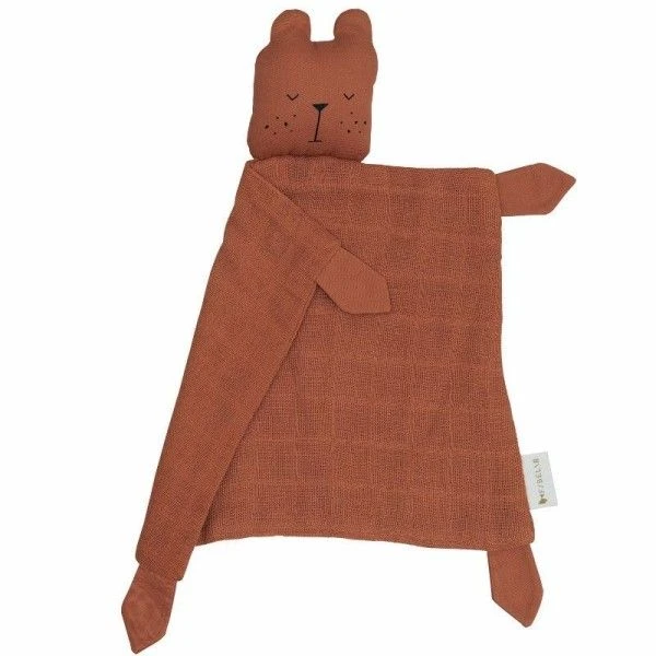 Doudou Plat Carré Ours Cannelle Fabelab® Mousseline Coton Bio GOTS- Doudou Bio Scandinave 3 Doudou Plat Carré Ours Cannelle Fabelab® Mousseline Coton Bio GOTS- Doudou Bio Scandinave