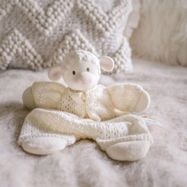 Doudou Plat Coton Bio & Caoutchouc Naturel Bahbah L'agneau Tikiri® - Jouet Bio 7 Doudou Plat Coton Bio & Caoutchouc Naturel Bahbah L'agneau Tikiri® - Jouet Bio – Image 5