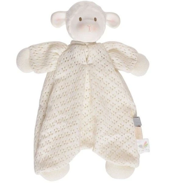 Doudou Plat Coton Bio & Caoutchouc Naturel Bahbah L'agneau Tikiri® - Jouet Bio 3 Doudou Plat Coton Bio & Caoutchouc Naturel Bahbah L'agneau Tikiri® - Jouet Bio