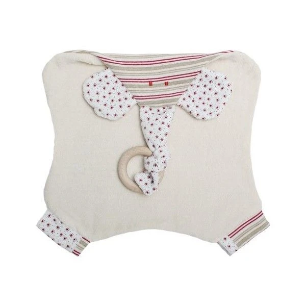 Doudou Plat Coton Organic Bio Elephant Rouge & Blanc - Doudou Bio Naturel Efie 4 Doudou Plat Coton Organic Bio Elephant Rouge & Blanc - Doudou Bio Naturel Efie – Image 2