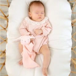 Doudou Plat Lapin Rose Lange Mousseline De Coton Bio Albetta® 35cm - Doudou Lange -Peluche Jouets Magasin doudou plat lapin rose lange mousseline de coton bio albetta doudou lange 2
