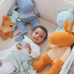 Doudou Plat Mouchoir Coton Bio Nouky Menthe Noukie's® - Bébé Bio -Peluche Jouets Magasin doudou plat mouchoir coton bio nouky menthe noukie s bebe bio 6