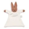 Doudou Plat Nanchen® Natur Lapin Coton Bio Eponge (Kba) Chocolat Ecru 23cm - Doudou Bio