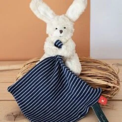 Doudou Plat & Pantin Lapin Peluche Maïlou Tradition® Coton Bio - Doudou Bio Français -Peluche Jouets Magasin doudou plat pantin lapin peluche mailou tradition coton bio doudou bio francais 2