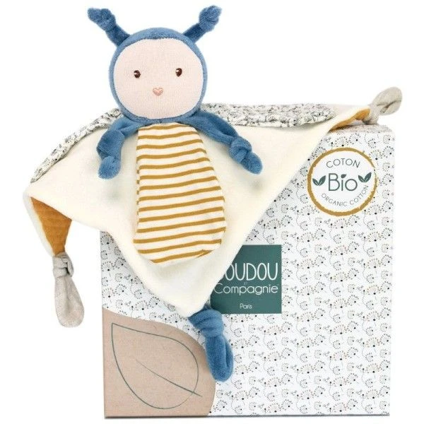 Doudou Plat Pollen L'abeille 25cm Coton Bio Doudou Et Compagnie® - Doudou Bio Français 4 Doudou Plat Pollen L'abeille 25cm Coton Bio Doudou Et Compagnie® - Doudou Bio Français – Image 2