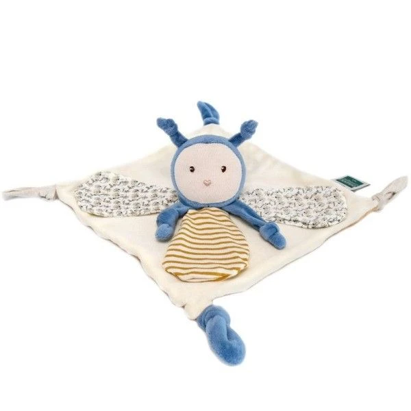 Doudou Plat Pollen L'abeille 25cm Coton Bio Doudou Et Compagnie® - Doudou Bio Français 5 Doudou Plat Pollen L'abeille 25cm Coton Bio Doudou Et Compagnie® - Doudou Bio Français – Image 3