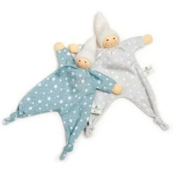 Doudou Plat Poupon Mouchoir & Noeuds Nanchen® Natur Coton Bio (Kba) Gris Clair étoilé - Doudou Bio -Peluche Jouets Magasin doudou plat poupon mouchoir noeuds nanchen natur coton bio kba gris clair etoile doudou bio 1