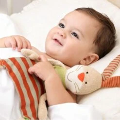 Doudou Plat  Sigikid® Lapin Bio Green Rayé 30 Cm - Doudou Bio -Peluche Jouets Magasin doudou plat sigikid lapin bio 2