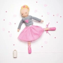 Doudou Poupée Tissu Coton Bio Ballerine Olivia Hoppa® - Poupée De Chiffon -Peluche Jouets Magasin doudou poupee tissu coton bio ballerine olivia hoppa poupee de chiffon 1