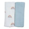 Duo De Langes Swaddle Arc-en-ciel Fabelab® Coton Bio GOTS - Lange Coton Bio -Peluche Jouets Magasin duo de langes swaddle arc en ciel fabelab coton bio gots lange coton bio