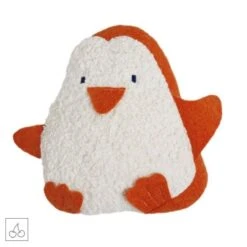 Efie Petit Doudou Bouillotte Noyaux De Cerise Pingouin 25 Cm Blanc & Orange - Coton Bio