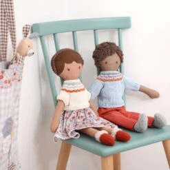 Grande Poupée Lin Robe De Mousseline Audrey 40 Cm Coton Bio Albetta® - Poupée Tissu Bio -Peluche Jouets Magasin grande poupee lin robe de mousseline audrey 40 cm coton bio albetta poupee tissu bio 1