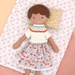 Grande Poupée Lin Robe De Mousseline Audrey 40 Cm Coton Bio Albetta® - Poupée Tissu Bio -Peluche Jouets Magasin grande poupee lin robe de mousseline audrey 40 cm coton bio albetta poupee tissu bio 2