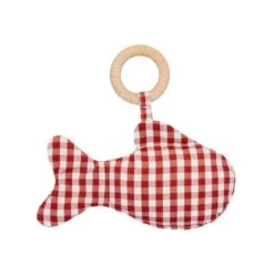 Hochet Anneau De Dentition Poisson Bleu Vichy Efie® 15 Cm - Hochet Coton Bio GOTS -Peluche Jouets Magasin hochet anneau de dentition poisson bleu vichy efie 15 cm hochet coton bio gots 1