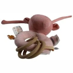 Hochet Attache Tétine & Anneau De Dentition Coton Bio & Caoutchouc Lola Rose Noukie's® - Bébé Bio -Peluche Jouets Magasin hochet attache tetine anneau de dentition coton bio caoutchouc lola rose noukie s bebe bio 2