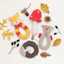 Hochet Au Crochet Coton Hoppa® Champignon - Hochets Bébé -Peluche Jouets Magasin hochet au crochet coton hoppa champignon hochets bebe 2