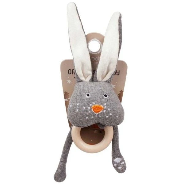 Hochet Bio & Anneau De Dentition Lapin Gris Wooly Organic® Coton Bio 12 Cm - Doudou Bio GOTS 3 Hochet Bio & Anneau De Dentition Lapin Gris Wooly Organic® Coton Bio 12 Cm - Doudou Bio GOTS